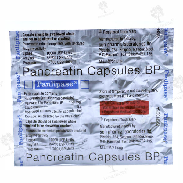 PANLIPASE CAPSULES - A STRIPE OF 15 CAPSULES