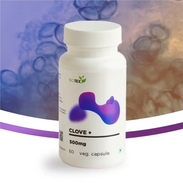 CLOVE + (BIOTEX) -A BOTTLE OF 60 VEG CAPSULES