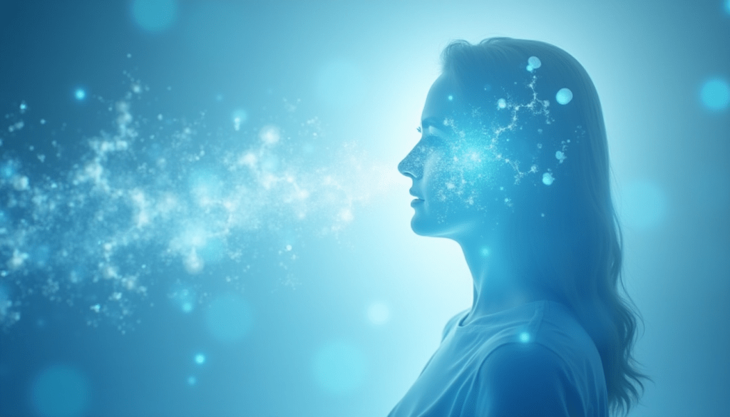 Concept illustration of ozone therapy showing oxygen transforming into ozone to support healing and regeneration.