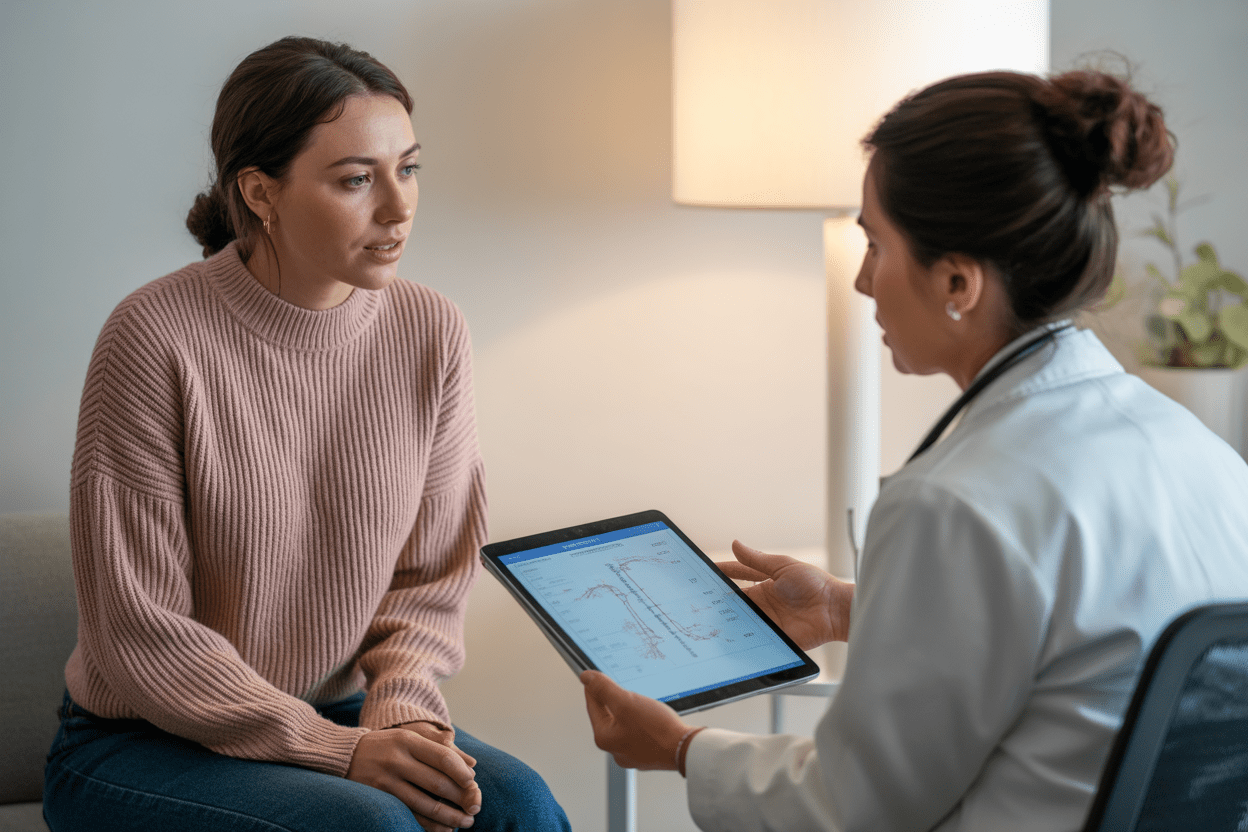 Medical comparison illustration showing the difference between PCOS and PCOD with ovarian cysts and hormonal imbalance